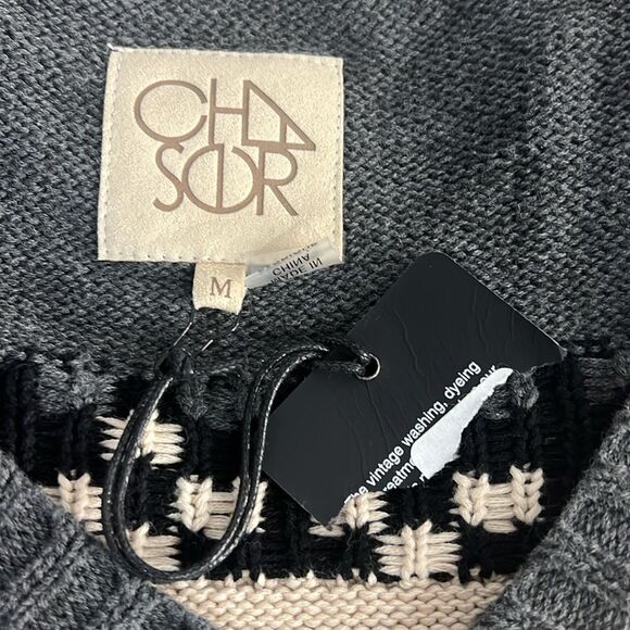 Chaser Aztec Southwestern Sweater Womens Medium Cotton V-Neck Pullover Top - Picture 4 of 5